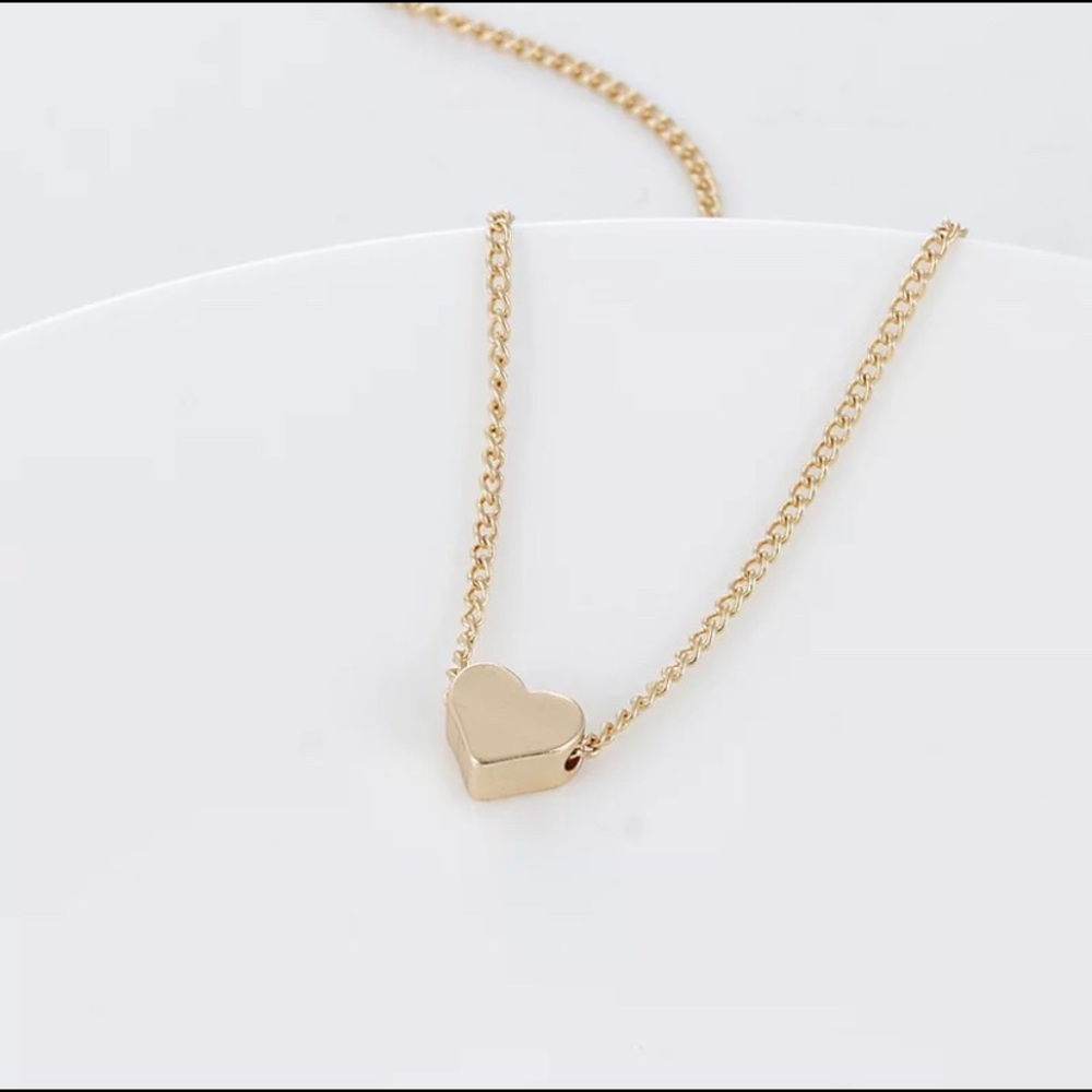 New Heart NECKLACE  Gold stone Statement - Picture 5 of 5